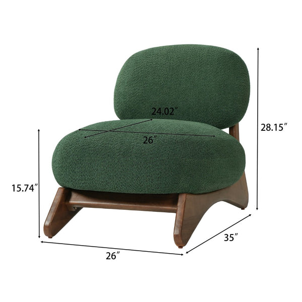 English Elm Amadeo Solid Wood Frame Accent Chair Compact Seat for Reading Nooks and Living Rooms Olive Green N776P451304G