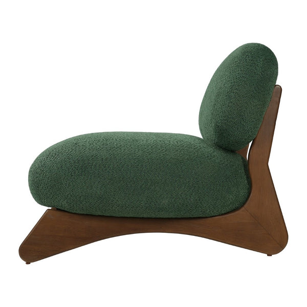 English Elm Amadeo Solid Wood Frame Accent Chair Compact Seat for Reading Nooks and Living Rooms Olive Green N776P451304G