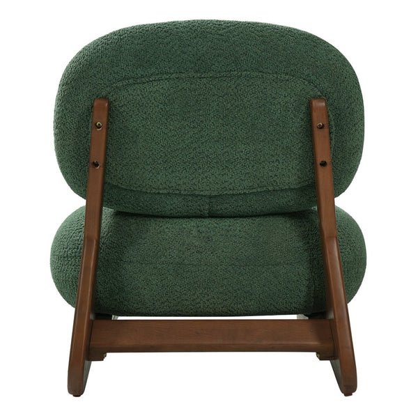 English Elm Amadeo Solid Wood Frame Accent Chair Compact Seat for Reading Nooks and Living Rooms Olive Green N776P451304G