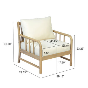 English Elm Porto Outdoor Acacia Wood Armchairs with Woven PE Rattan Back and Padded Cushions N776P454932L-2