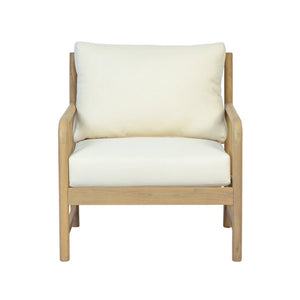 English Elm Porto Outdoor Acacia Wood Armchairs with Woven PE Rattan Back and Padded Cushions N776P454932L-2