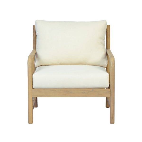English Elm Porto Outdoor Acacia Wood Armchairs with Woven PE Rattan Back and Padded Cushions N776P454932L-2