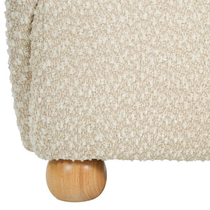 English Elm Nell Boucle Upholstered Accent Chair with Curved Arms and Rubberwood Legs for Living Room Apricot N776P455891A