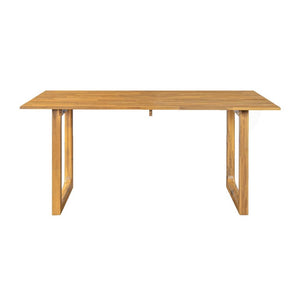 English Elm Mykonos Outdoor Solid Acacia Dining Table with Slatted Top and Sled Legs for Patio N776P466782N