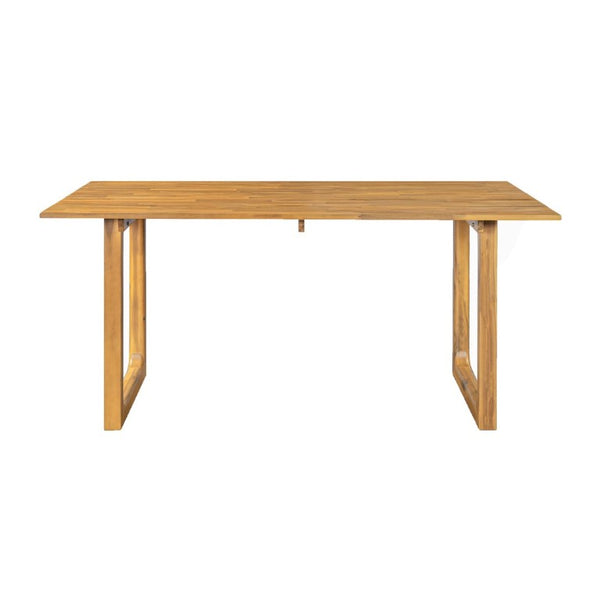 English Elm Mykonos Outdoor Solid Acacia Dining Table with Slatted Top and Sled Legs for Patio N776P466782N