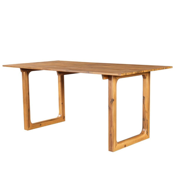 English Elm Mykonos Outdoor Solid Acacia Dining Table with Slatted Top and Sled Legs for Patio N776P466782N