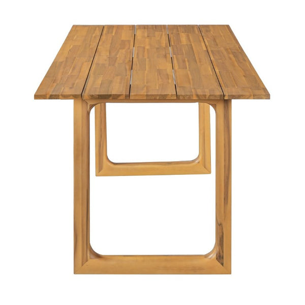 English Elm Mykonos Outdoor Solid Acacia Dining Table with Slatted Top and Sled Legs for Patio N776P466782N