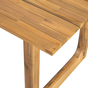 English Elm Mykonos Outdoor Solid Acacia Dining Table with Slatted Top and Sled Legs for Patio N776P466782N