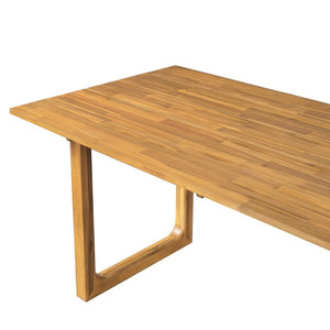English Elm Mykonos Outdoor Solid Acacia Dining Table with Slatted Top and Sled Legs for Patio N776P466782N