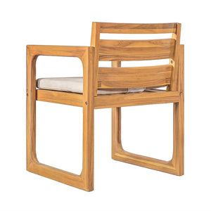 English Elm Patio Acacia Wood Outdoor Dining Chairs Set of 2 Mid-Century Slatted Sled Leg Design N776P466783N