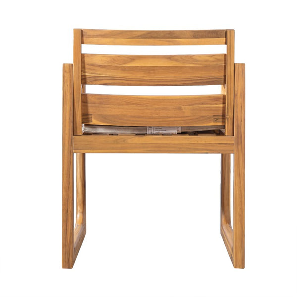 English Elm Patio Acacia Wood Outdoor Dining Chairs Set of 2 Mid-Century Slatted Sled Leg Design N776P466783N