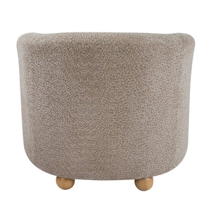 English Elm Boucle Textured Accent Chair with Rubberwood Legs for Living Room or Bedroom Light Brown/Natural N776P469088B