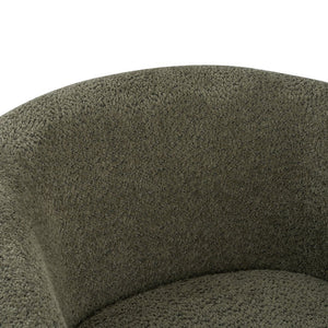 English Elm Boucle Textured Accent Chair with Rubberwood Legs for Living Room or Bedroom Natural/Olive Green N776P469088G
