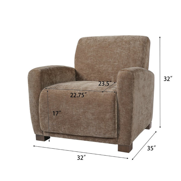 English Elm Aurora Upholstered Accent Armchair Tailored Cushioning for Reading Nooks and Bedroom Corners Brown N776P469982B
