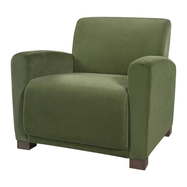 English Elm Aurora Upholstered Accent Armchair Tailored Cushioning for Reading Nooks and Bedroom Corners Olive Green N776P469982G