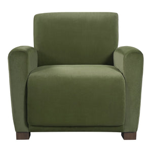 English Elm Aurora Upholstered Accent Armchair Tailored Cushioning for Reading Nooks and Bedroom Corners Olive Green N776P469982G