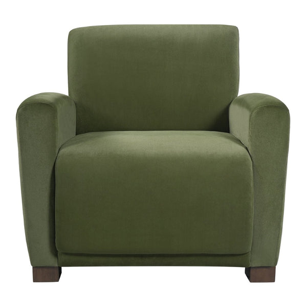 English Elm Aurora Upholstered Accent Armchair Tailored Cushioning for Reading Nooks and Bedroom Corners Olive Green N776P469982G