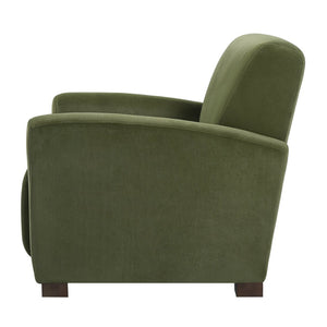 English Elm Aurora Upholstered Accent Armchair Tailored Cushioning for Reading Nooks and Bedroom Corners Olive Green N776P469982G