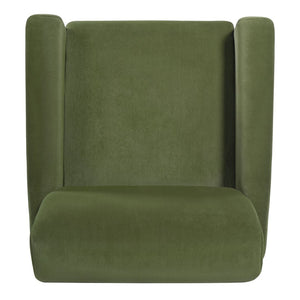 English Elm Aurora Upholstered Accent Armchair Tailored Cushioning for Reading Nooks and Bedroom Corners Olive Green N776P469982G