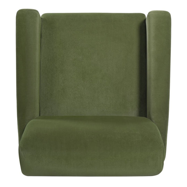 English Elm Aurora Upholstered Accent Armchair Tailored Cushioning for Reading Nooks and Bedroom Corners Olive Green N776P469982G