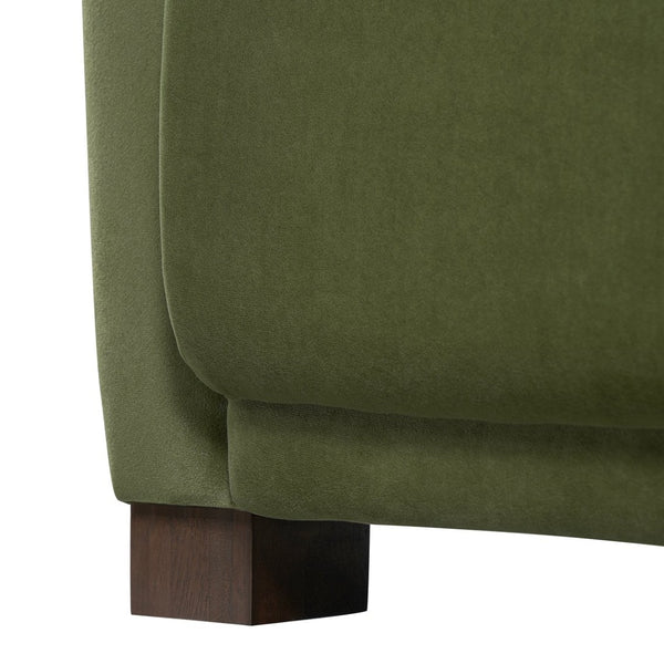 English Elm Aurora Upholstered Accent Armchair Tailored Cushioning for Reading Nooks and Bedroom Corners Olive Green N776P469982G