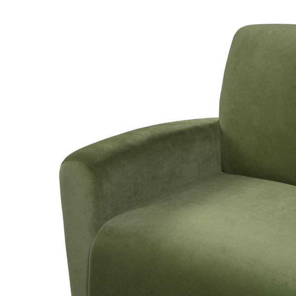 English Elm Aurora Upholstered Accent Armchair Tailored Cushioning for Reading Nooks and Bedroom Corners Olive Green N776P469982G