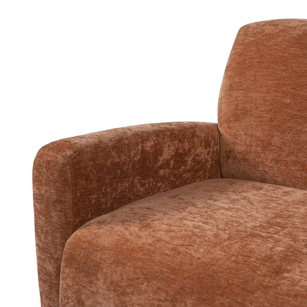 English Elm Aurora Upholstered Accent Armchair Tailored Cushioning for Reading Nooks and Bedroom Corners Brick red N776P469982R
