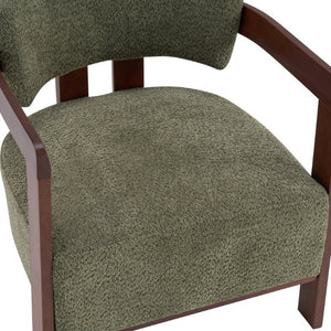English Elm Boucle Accent Arm Chairs Set of Two Mid Century Walnut Rubberwood Living Room Seating N776P481462G-2