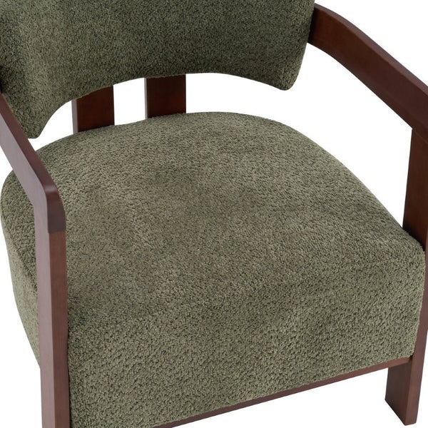 English Elm Boucle Accent Arm Chairs Set of Two Mid Century Walnut Rubberwood Living Room Seating N776P481462G-2