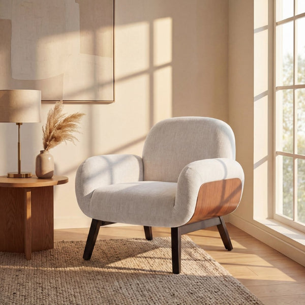 English Elm Audrey Wrap Around Accent Chair with Cushioned Seat for Scandinavian Living Rooms N776P482827L