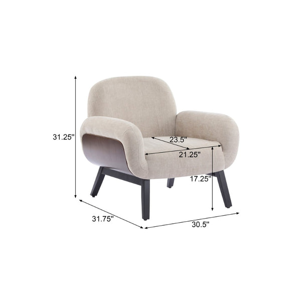 English Elm Audrey Wrap Around Accent Chair with Cushioned Seat for Scandinavian Living Rooms N776P482827L