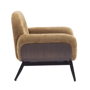 English Elm Audrey Armchair Wrap Around Solid Wood Frame Scandinavian Lounge Reading Chair Tan 31.75 L x 30.5 W x 31.25 H Single N776P482827T