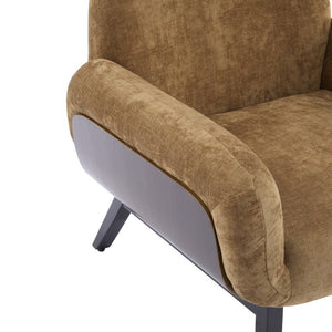 English Elm Audrey Armchair Wrap Around Solid Wood Frame Scandinavian Lounge Reading Chair Tan 31.75 L x 30.5 W x 31.25 H Single N776P482827T