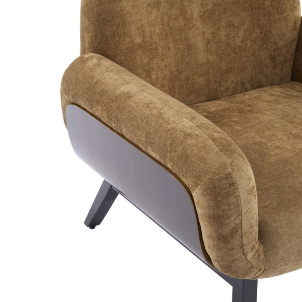 English Elm Audrey Armchair Wrap Around Solid Wood Frame Scandinavian Lounge Reading Chair Tan 31.75 L x 30.5 W x 31.25 H Single N776P482827T