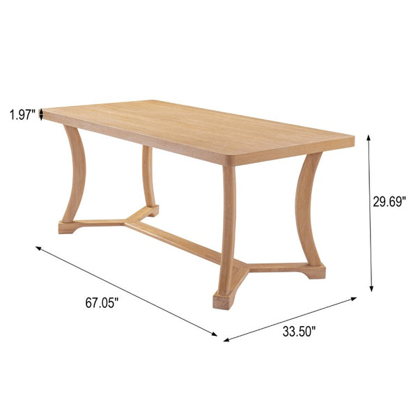 English Elm 5-Piece Solid Rubberwood Dining Set Scandinavian Minimalist Style for Modern Kitchens N776P490237N_N776P340269K-2