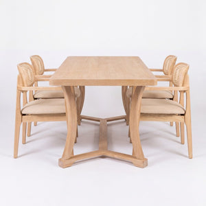 English Elm 5-Piece Solid Rubberwood Dining Set Scandinavian Minimalist Style for Modern Kitchens N776P490237N_N776P340269K-2