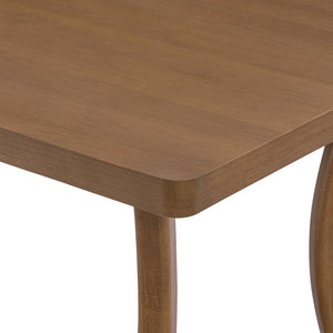 English Elm Will Six Seat Oak Veneer Farmhouse Dining Table with Curved Trestle Base N776P490237W