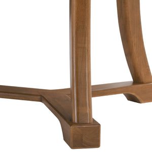 English Elm Will Six Seat Oak Veneer Farmhouse Dining Table with Curved Trestle Base N776P490237W