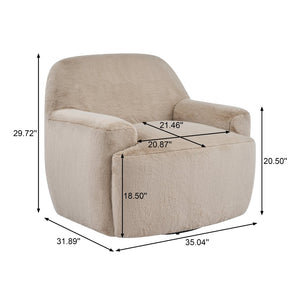 English Elm Ayden Plush Fabric Swivel Chair with Barrel Silhouette for Living Room or Reading Nook N776P492150B