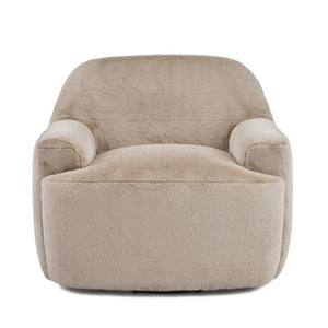 English Elm Ayden Plush Fabric Swivel Chair with Barrel Silhouette for Living Room or Reading Nook N776P492150B