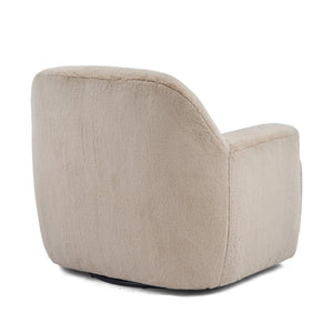 English Elm Ayden Plush Fabric Swivel Chair with Barrel Silhouette for Living Room or Reading Nook N776P492150B