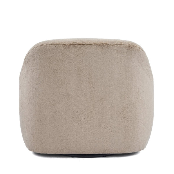 English Elm Ayden Plush Fabric Swivel Chair with Barrel Silhouette for Living Room or Reading Nook N776P492150B
