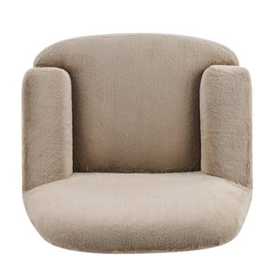 English Elm Ayden Plush Fabric Swivel Chair with Barrel Silhouette for Living Room or Reading Nook N776P492150B