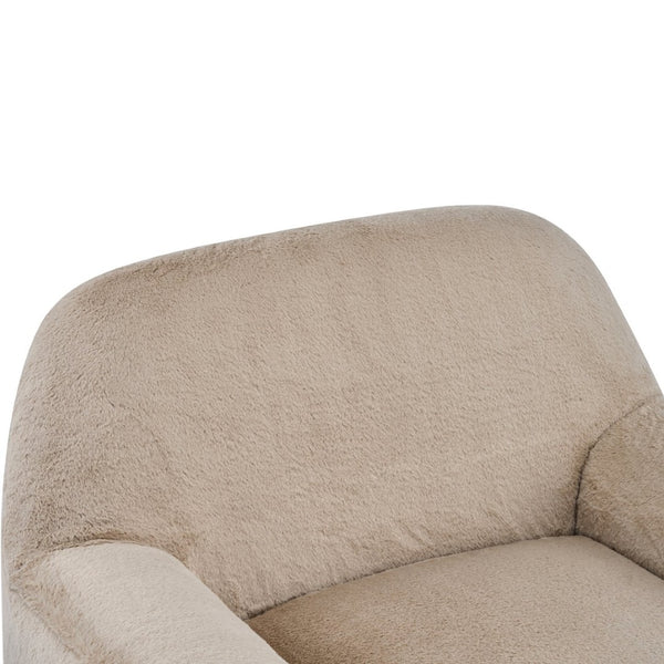 English Elm Ayden Plush Fabric Swivel Chair with Barrel Silhouette for Living Room or Reading Nook N776P492150B
