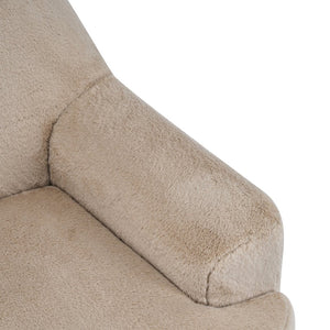 English Elm Ayden Plush Fabric Swivel Chair with Barrel Silhouette for Living Room or Reading Nook N776P492150B