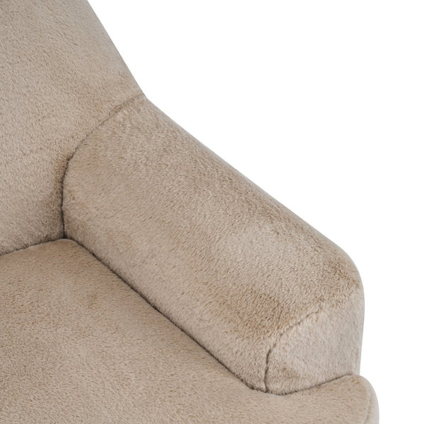 English Elm Ayden Plush Fabric Swivel Chair with Barrel Silhouette for Living Room or Reading Nook N776P492150B
