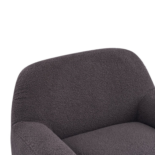 English Elm Ayden Barrel Swivel Chair Plush Teddy Fabric 360 Rotation for Living Room N776P492150D