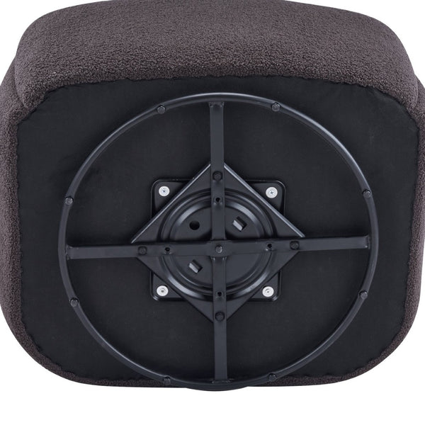 English Elm Ayden Barrel Swivel Chair Plush Teddy Fabric 360 Rotation for Living Room N776P492150D