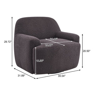 English Elm Ayden Barrel Swivel Chair Plush Teddy Fabric 360 Rotation for Living Room N776P492150D