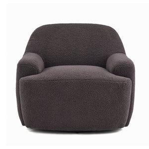 English Elm Ayden Barrel Swivel Chair Plush Teddy Fabric 360 Rotation for Living Room N776P492150D